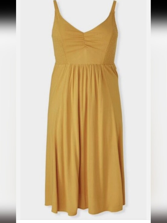 torrid Dresses & Skirts - TORRID Super Soft Smocked Bodice Tiered Dress - Golden Glow 3XL